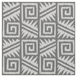 Ikat Aztec - Shades of Grey / Grey Fabric