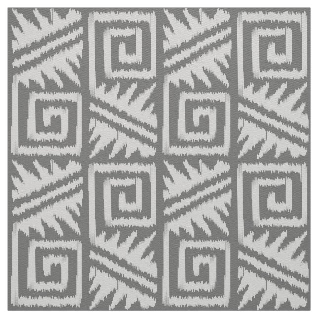 Ikat Aztec - Shades of Grey / Grey Fabric (Swatch)