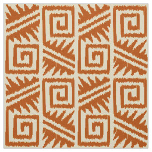 Ikat Aztec - Soft Rust Orange Fabric