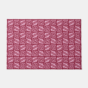 Ikat Aztec Tribal - Burgundy and Pink Doormat