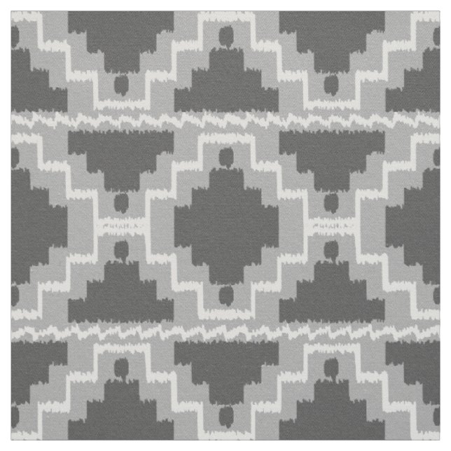 Ikat Aztec Tribal - Dark and light Grey / Grey Fabric (Swatch)