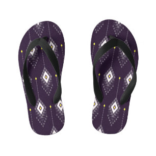 Ikat Chandelier Pattern: Vintage Textile Design Kid's Jandals