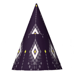 Ikat Chandelier Pattern: Vintage Textile Design Party Hat