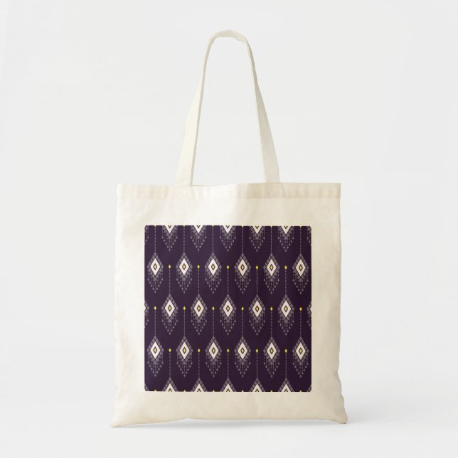 Ikat Chandelier Pattern: Vintage Textile Design Tote Bag (Front)