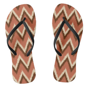 Ikat Chevron Stripes - Rust, Brown and Beige Jandals