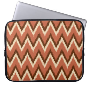 Ikat Chevron Stripes - Rust, Brown and Beige Laptop Sleeve