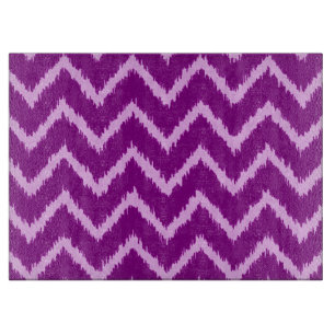 Ikat Chevrons - Amethyst purple and light orchid Cutting Board