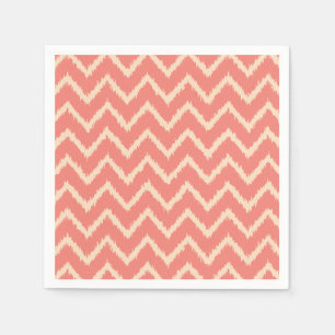 Ikat Chevrons - Coral orange and peach Napkin