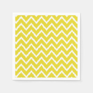 Ikat Chevrons - Mustard yellow and white Napkin