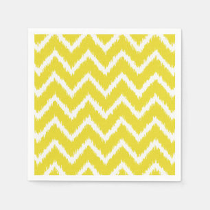 Ikat Chevrons - Mustard yellow and white Napkin