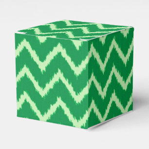 Ikat Chevrons - Pine and light green Favour Box