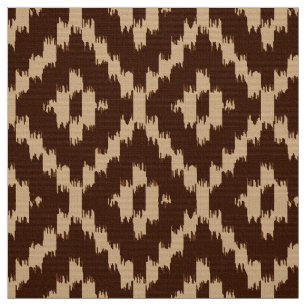 Ikat Diamond Pattern - Chocolate brown and beige Fabric