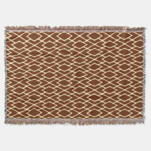 Ikat diamonds - Chocolate brown and cream Throw Blanket