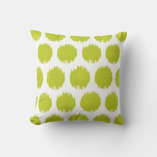 Ikat Dots, Green Cushion (Front)