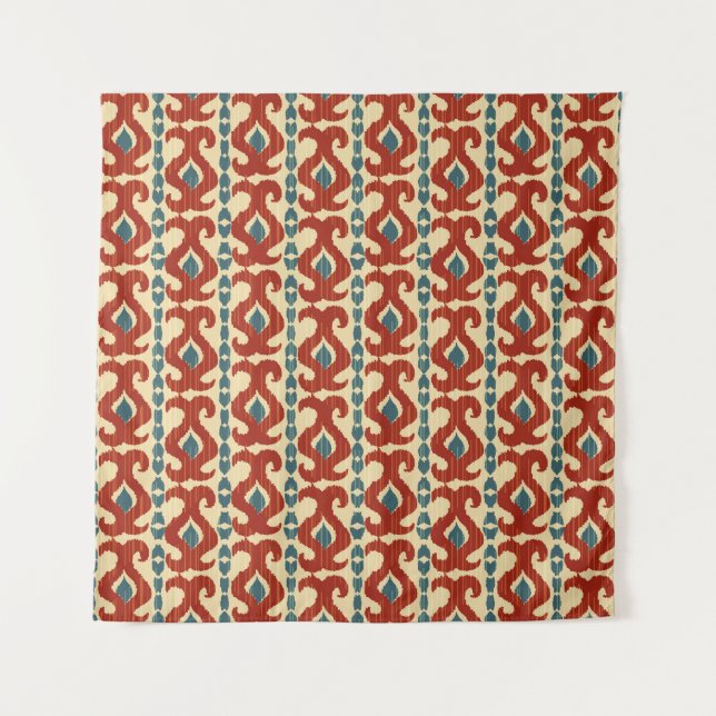 Ikat Elegance: Seamless Pattern Design. Tapestry (Front)