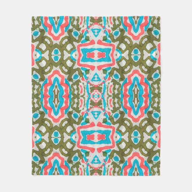 Ikat Ethnic Abstract Pattern. Shaman Pattern. Peni Fleece Blanket (Front)