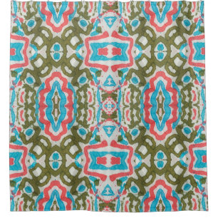 Ikat Ethnic: Abstract Shaman Pattern Shower Curtain