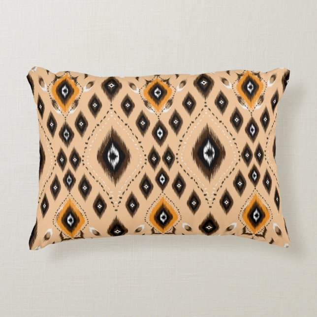 Ikat Ethnic Geometric Folklore Pattern Decorative Cushion (Front)