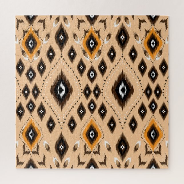 Ikat Ethnic Geometric Folklore Pattern Jigsaw Puzzle (Vertical)