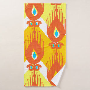 Ikat fabric pattern bath towel