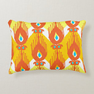 Ikat fabric pattern decorative cushion
