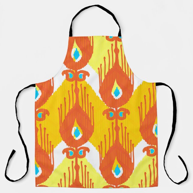 Ikat Fabric Pattern: Ethnic Vintage Design. Apron (Front)