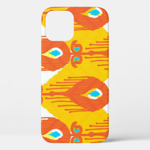 Ikat Fabric Pattern: Ethnic Vintage Design. iPhone 12 Case