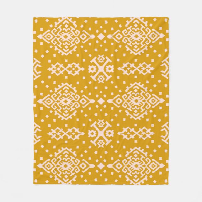 Ikat folklore ornament - ethnic texture. fleece blanket (Front)