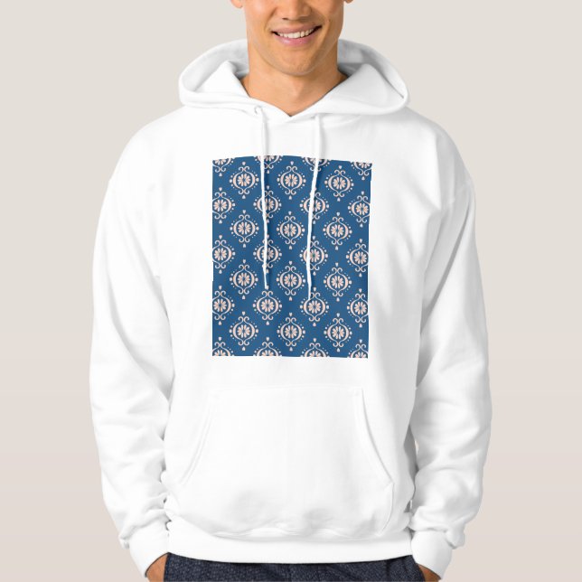 Ikat Geometric Folklore Damask Ornament Hoodie (Front)