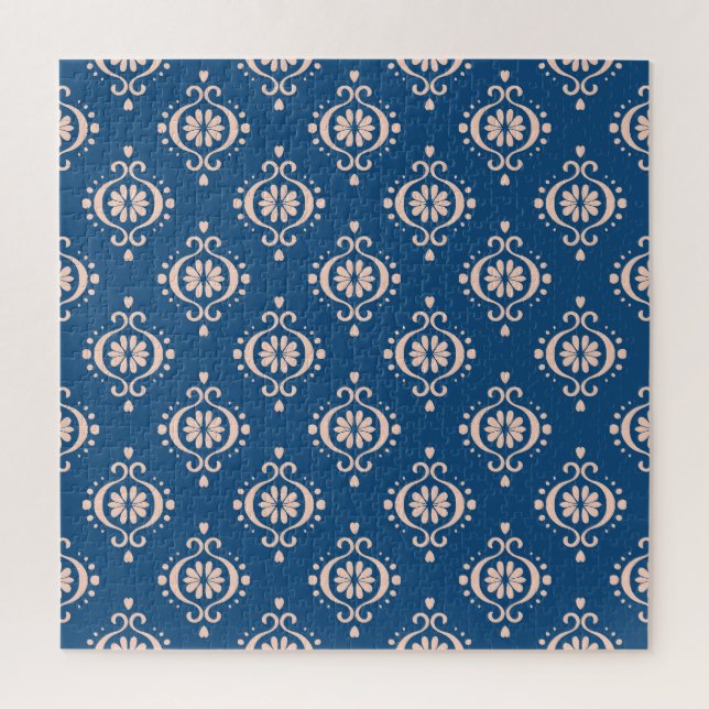 Ikat Geometric Folklore Damask Ornament Jigsaw Puzzle (Vertical)