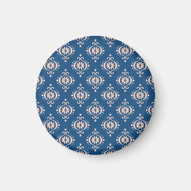 Ikat Geometric Folklore Damask Ornament Magnet (Front)