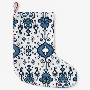 Ikat geometric folklore ornament. Oriental vintage Small Christmas Stocking