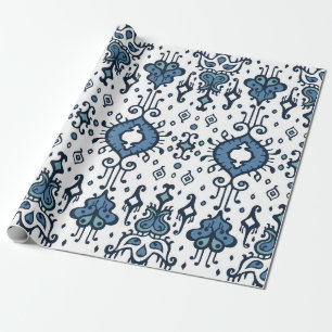 Ikat geometric folklore ornament. Oriental vintage Wrapping Paper