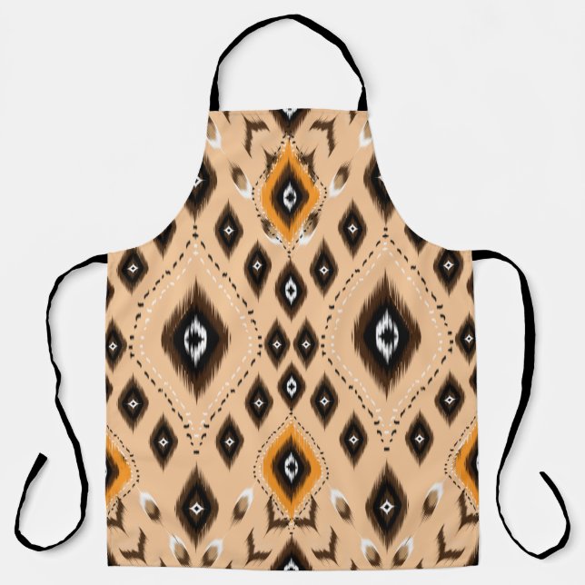 Ikat geometric folklore ornament. Tribal ethnic te Apron (Front)