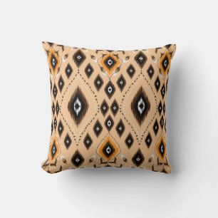 Ikat geometric folklore ornament. Tribal ethnic te Cushion