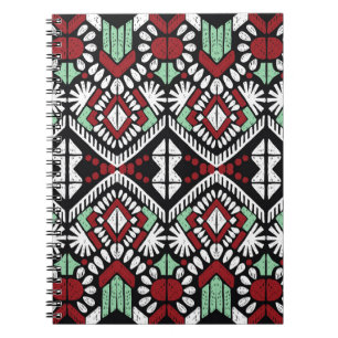 Ikat geometric folklore ornament. Tribal ethnic vi Notebook