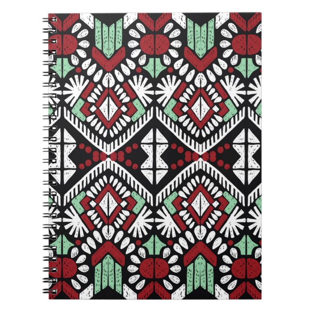 Ikat geometric folklore ornament. Tribal ethnic vi Notebook (Front)