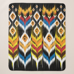 Ikat geometric folklore ornament. Tribal ethnic vi Sherpa Blanket