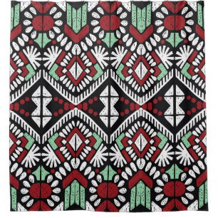 Ikat geometric folklore ornament. Tribal ethnic vi Shower Curtain
