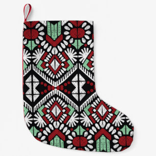 Ikat geometric folklore ornament. Tribal ethnic vi Small Christmas Stocking
