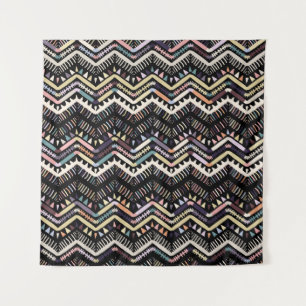 Ikat geometric folklore ornament. Tribal scandinav Tapestry