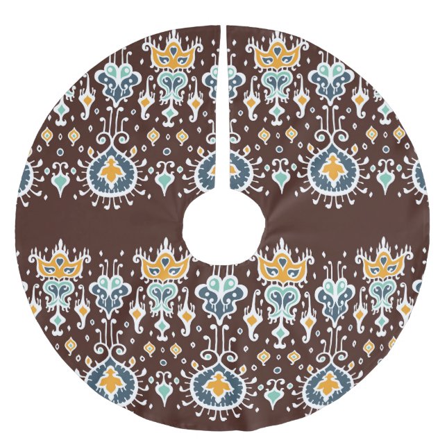 Ikat Inspiration: Oriental Elegance Brushed Polyester Tree Skirt (Front)