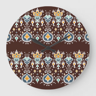 Ikat Inspiration: Oriental Elegance Large Clock