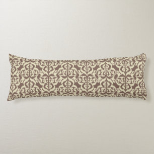 Ikat Moorish Damask - beige and taupe Body Cushion