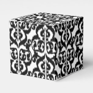 Ikat Moorish Damask - black and white Favour Box