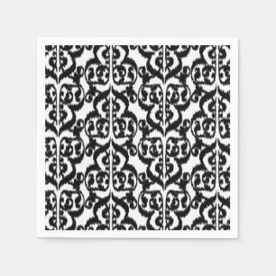 Ikat Moorish Damask - black and white Napkin