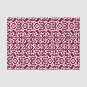 Ikat Moorish Damask - burgundy and pink. Tissue Paper