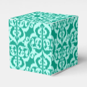 Ikat Moorish Damask - peacock and aqua Favour Box