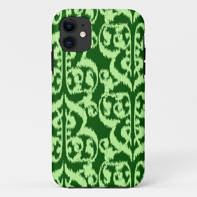 Ikat Moorish Damask - pine and mint green Case-Mate iPhone Case (Back)