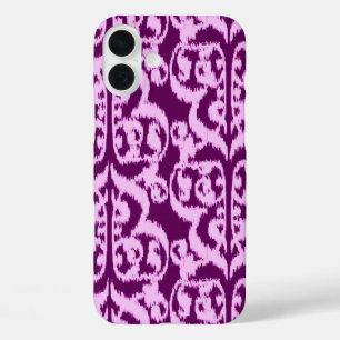 Ikat Moorish Damask - purple and orchid iPhone 16 Plus Case